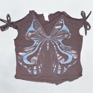 Y2K vintage Calvin Klein butterfly graphic tee